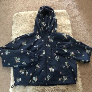 NWOT wild fable size S floral cropped rain jacket
